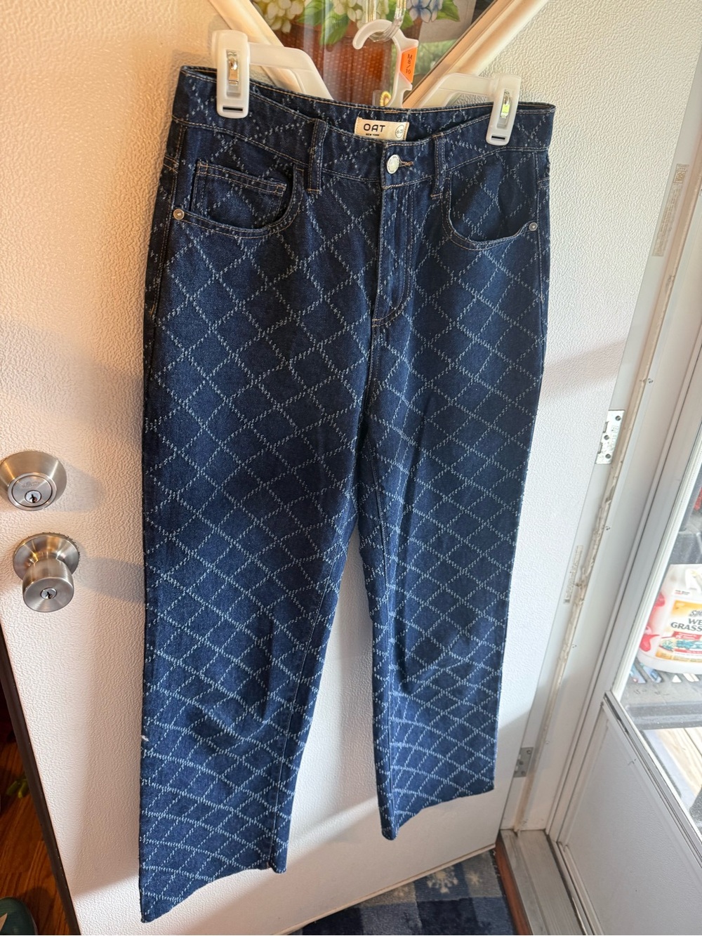Oat New York Dark Indigo Jeans with Diamond-Effect Stitching